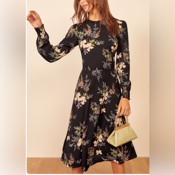 Reformation Kellen Midi Dress in Isabella Size 4 - Picture 3 of 17